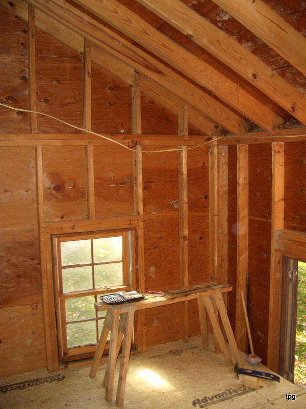 Inside during construction