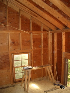 Inside during construction